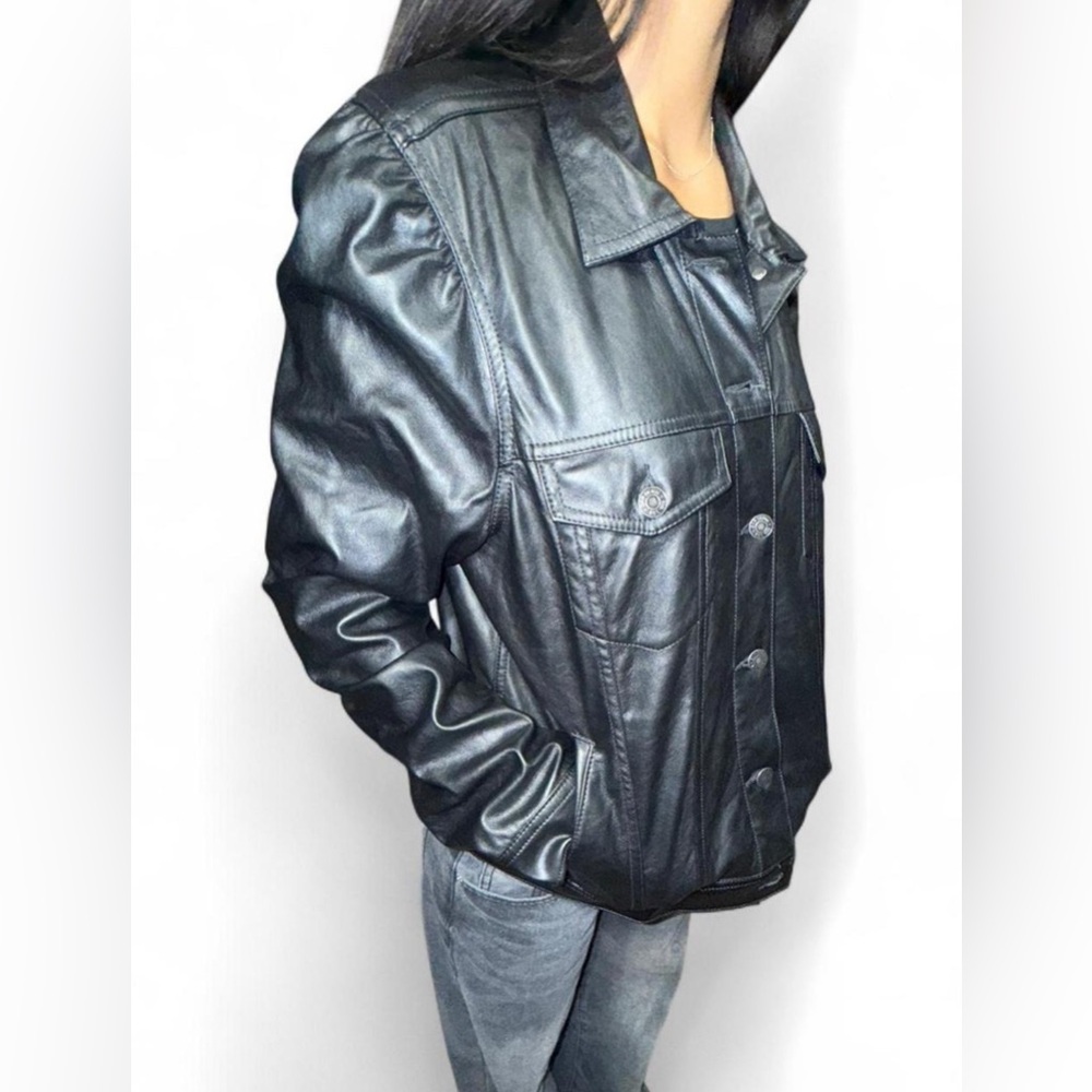 Gap Black Vegan Leather Jacket - Picture 4 of 8